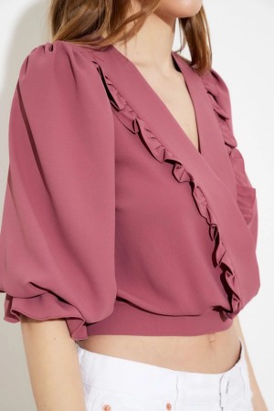 Belted Ruffle Detailed Blouse