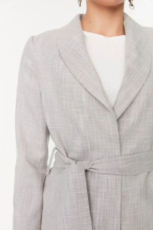 Grey Belted Jacket