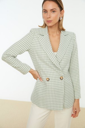 Lilac Button Blazer Jacket