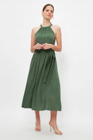 Belted Plain Dress