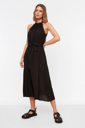 Belted Plain Dress