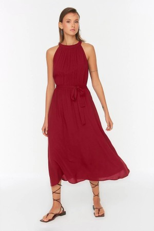 Belted Plain Dress