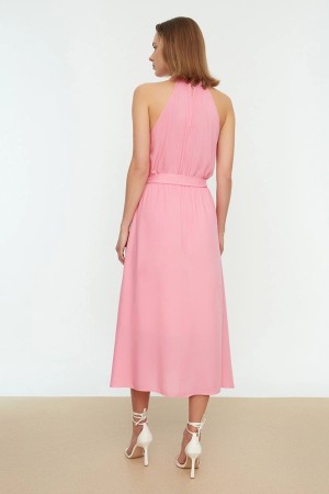 Belted Plain Dress