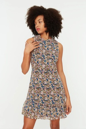 Patterned Frilly Dress