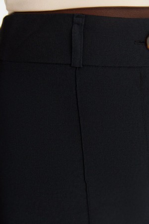 Black Rib Detail Trousers